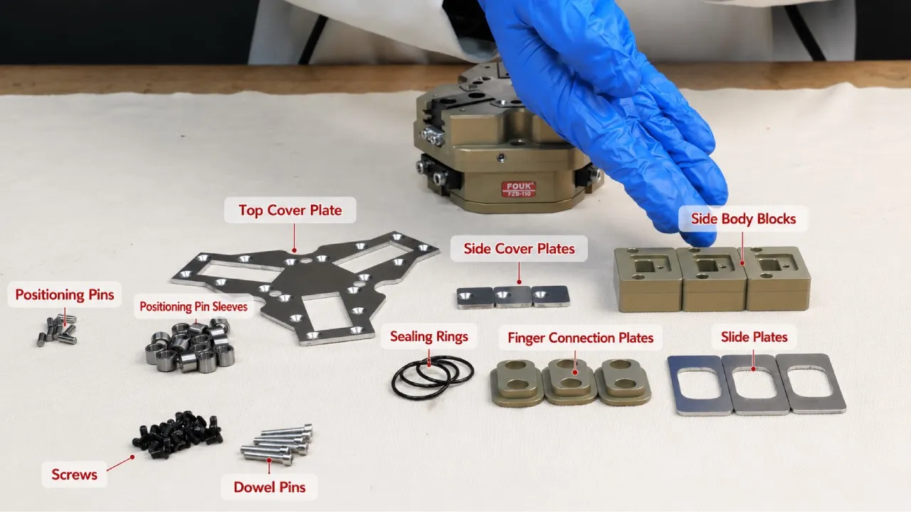 How to Install Dust-Proof Accessories on a Three-Finger Pneumatic Gripper