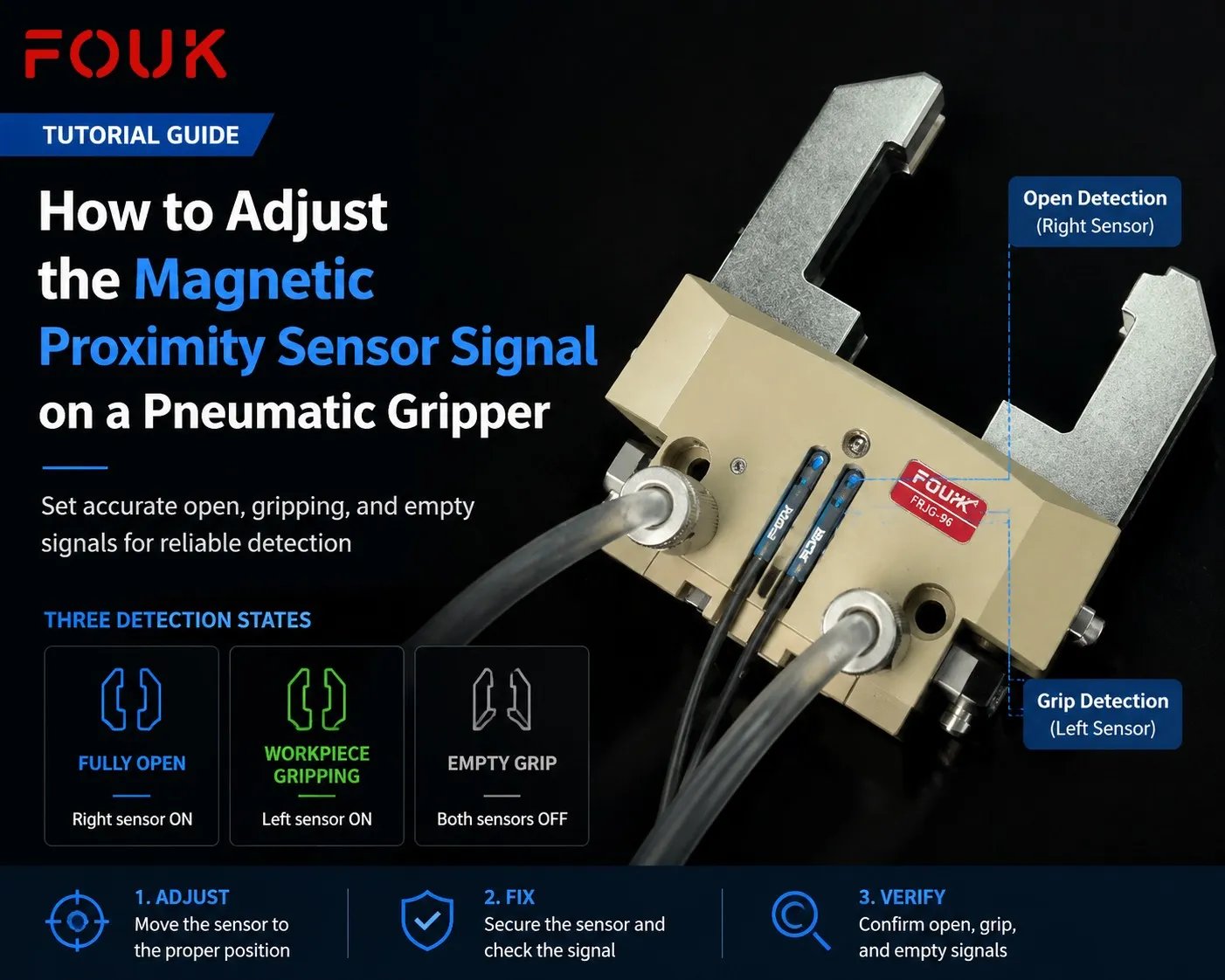How to Adjust the Magnetic Proximity Sensor Signal on a Pneumatic Gripper