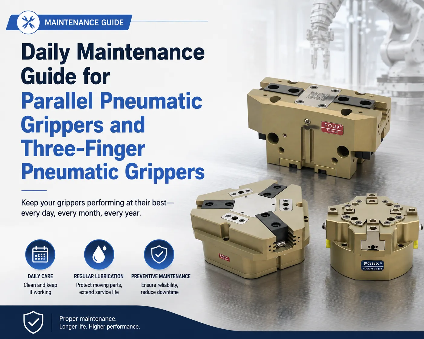 Daily Maintenance Guide for Parallel Pneumatic Grippers and Three-Finger Pneumatic Grippers